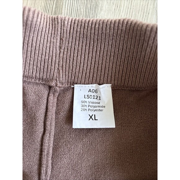 Wide Leg Viscose Drawstring Sweatpants Taupe Size XL - Picture 6 of 7